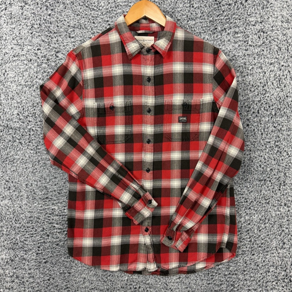 Denim & Supply Ralph Lauren Shirt Mens Large Red Plaid Flannel Button Up Outdoor